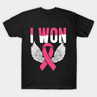 i won breast cancer  Support Pink Ribbon Survivor T-Shirt